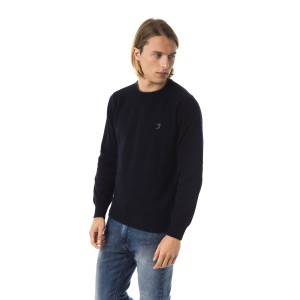 Embroidered Crew Neck Sweater In Extrafine Wool Merinos Fabric