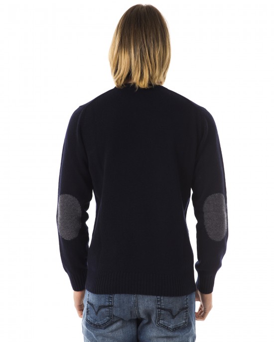 Embroidered Crew Neck Sweater In Extrafine Wool Merinos Fabric