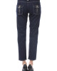 Capri Jeans. Applications With Button On Back. Pockets On Back With Button Closure